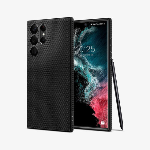 ACS03915 - Galaxy S22 Ultra 5G Case Liquid Air in black showing the back